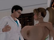 3D-Animation - Arzt und vollbusige Krankenschwester